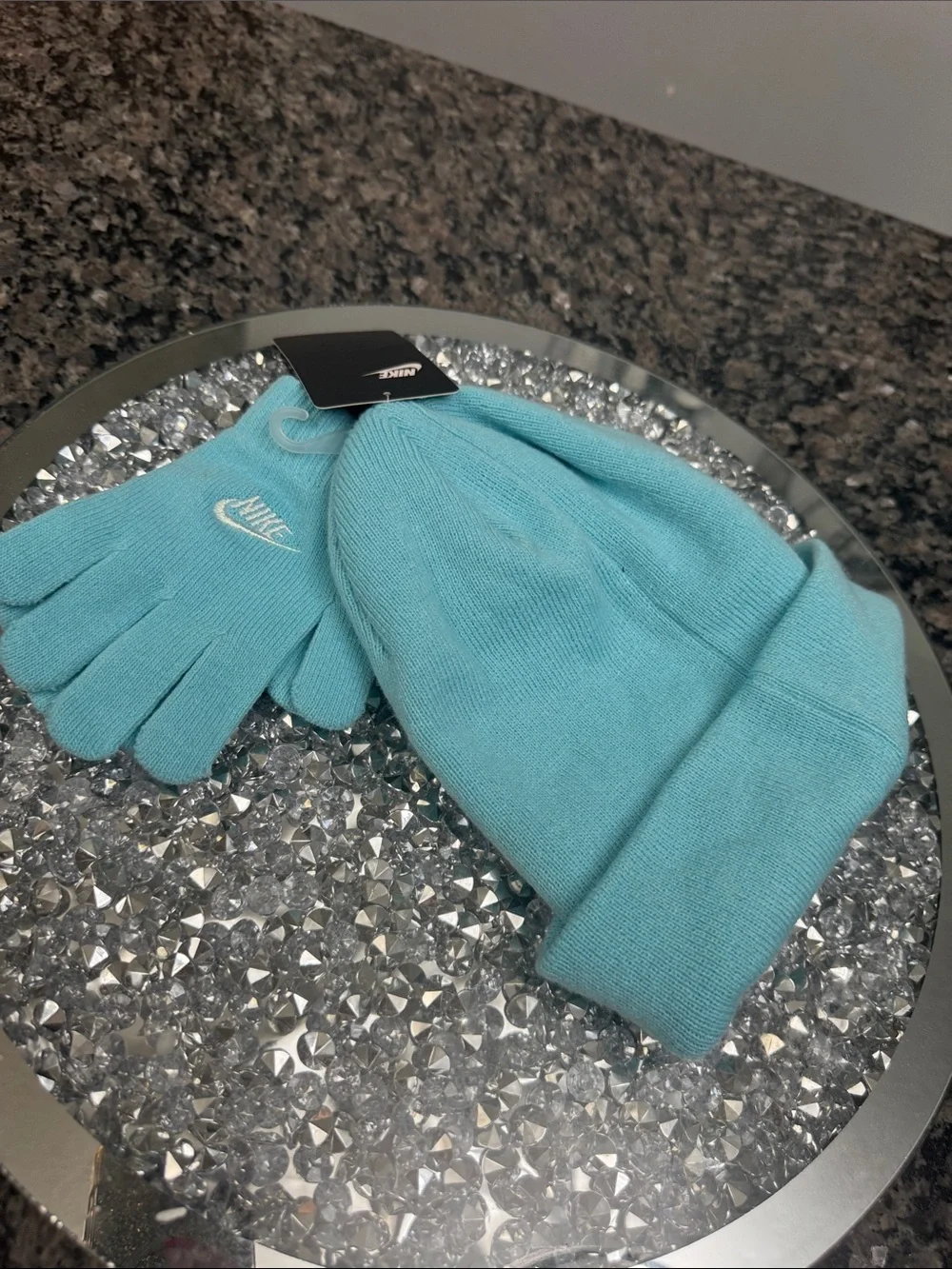 Nike Aqua Knit Beanie and Glove Set NWT